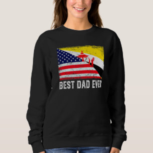 Camiseta Bandeira Americana e Brunei Sinalizador Melhor Pai