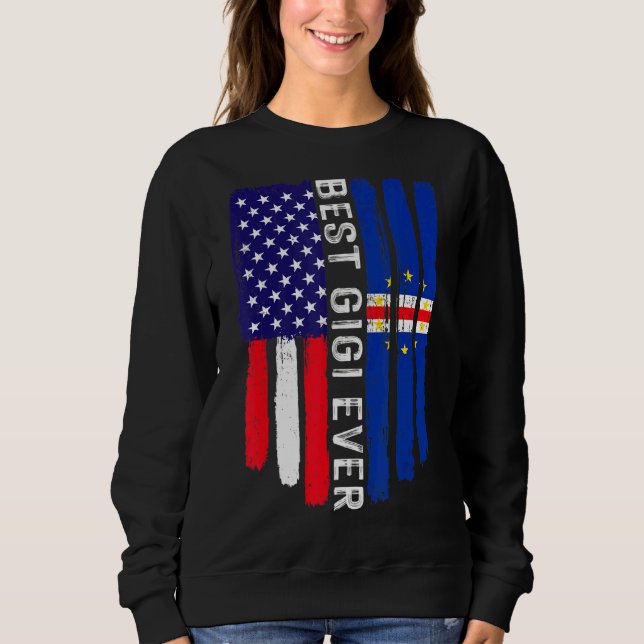 Camiseta Bandeira Americana e Cabo Verde Melhor Gigi Ever F (Frente)