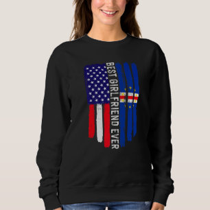 Camiseta Bandeira Americana e Cabo Verde Melhor Namorada Ev