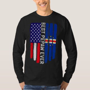 Camiseta Bandeira Americana e Cabo Verde Melhor Pepe Ever F