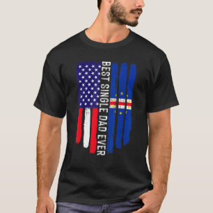 Camiseta Bandeira Americana e Cabo Verde Pai de Melhor Solt
