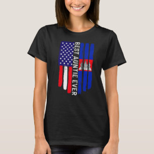 Camiseta Bandeira Americana e Camboja Melhor Tia Nunca