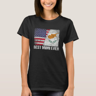 Camiseta Bandeira Americana e Chipre Melhor Família Mimi Ev