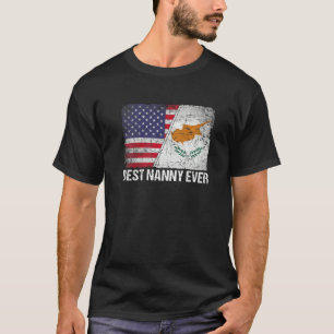 Camiseta Bandeira Americana e Chipre Sinalizador Melhor Nan