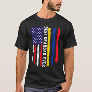 Camiseta Bandeira Americana e Colômbia - Melhor Avô Nunca