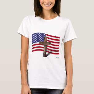 Camiseta Bandeira Americana e Cruzada Inviolada
