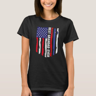 Camiseta Bandeira Americana e Eslovênia - Melhor Avô Nunca