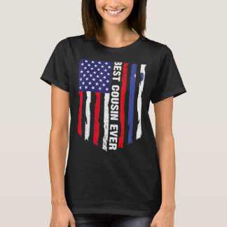 Camiseta Bandeira Americana e Eslovênia - Melhor Primo Ever
