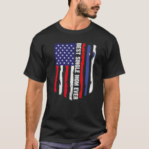 Camiseta Bandeira Americana e Eslovênia Melhor Solteiro Mãe