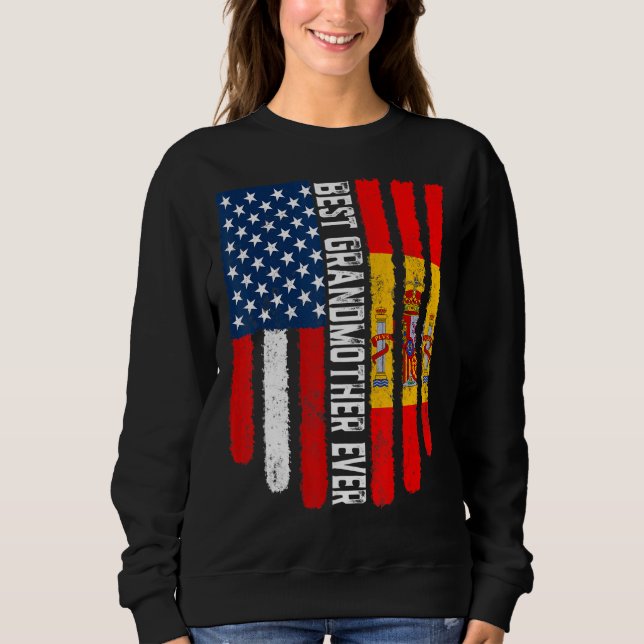 Camiseta Bandeira Americana e Espanha, Melhor Avó Nunca Mai (Frente)