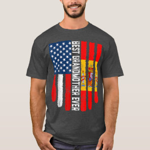 Camiseta Bandeira Americana e Espanha, Melhor Avó Nunca Mai