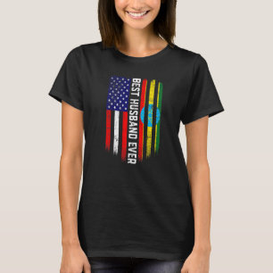 Camiseta Bandeira Americana e Etiópia Melhor Marido De Todo