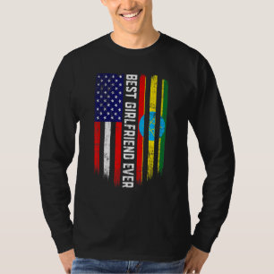 Camiseta Bandeira Americana e Etiópia - Melhor Namorada