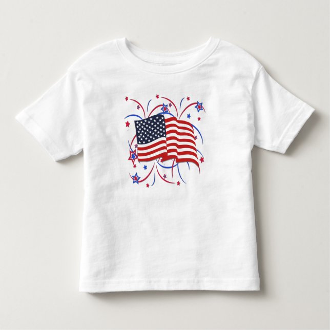 Camiseta Bandeira Americana e Fireworks  (Frente)