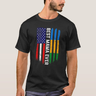 Camiseta Bandeira Americana e Gabão Melhor Família de Mamãe