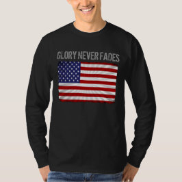 Camiseta Bandeira Americana e Glória Patriótica Legal Nunca