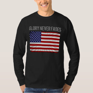 Camiseta Bandeira Americana e Glória Patriótica Legal Nunca