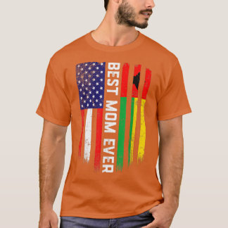 Camiseta Bandeira Americana e Guiné-Bissau Melhor Mãe De To