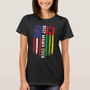 Camiseta Bandeira Americana e Guiné-Bissau - Melhor Mama Já