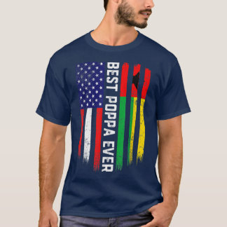 Camiseta Bandeira Americana e Guiné-Bissau Melhor Poppa Nun
