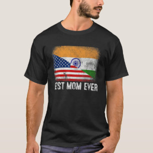 Camiseta Bandeira Americana e Índia A Melhor Mãe Da Família
