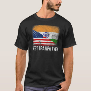 Camiseta Bandeira Americana e Índia Melhor Grampo Família N