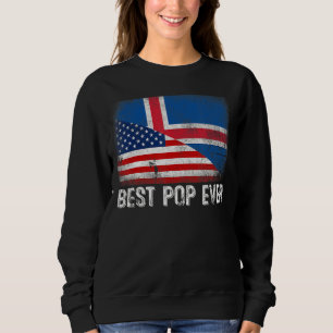 Camiseta Bandeira Americana e Islândia Melhor Família de Po