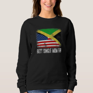 Camiseta Bandeira Americana e Jamaica Melhor Solteiro Mãe