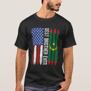 Camiseta Bandeira Americana e Mauritânia: Melhor Irmão Nunc
