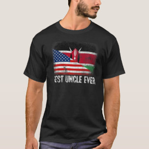 Camiseta Bandeira Americana e Quênia Melhor Tio da Família