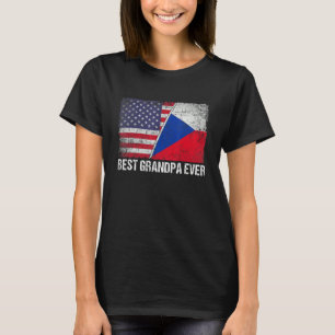 Camiseta Bandeira Americana e República Checa Melhor Avô E
