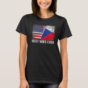 Camiseta Bandeira Americana e República Checa Melhor Esposa