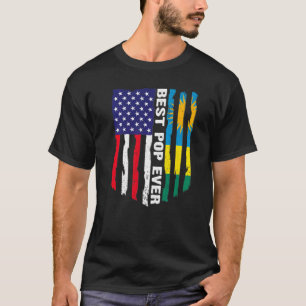 Camiseta Bandeira Americana e Ruanda Melhor Pop Nunca Patri