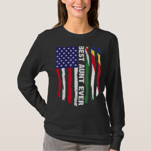 Camiseta Bandeira Americana e Seicheles Melhor Tia Ever Fam