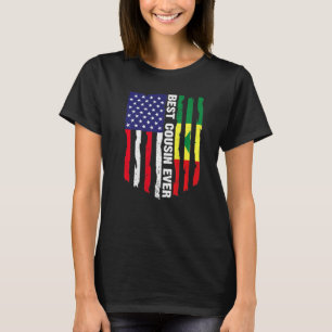Camiseta Bandeira Americana e Senegal Melhor Primo Nunca Fa