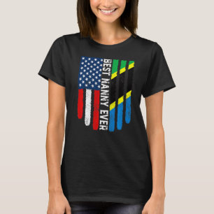 Camiseta Bandeira Americana e Tanzânia Melhor Ama Nunca Fam