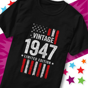 Camiseta Bandeira Americana Edição Limitada Estrelas Vintag