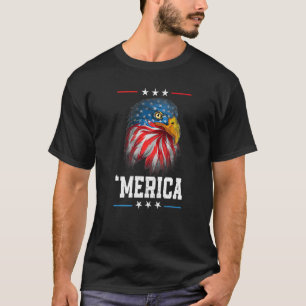 Camiseta Bandeira Americana Em 4 De Julho 'América Bald Eag