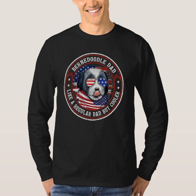 Camiseta Bandeira Americana Em 4 De Julho, Pai De Bernedood (Frente)