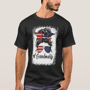 Camiseta Bandeira Americana Em 4 De Julho Vovó Viva Mensage