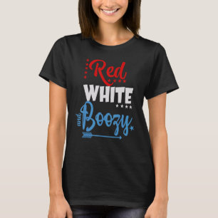 Camiseta Bandeira Americana Embriagada de Vermelho e Branco