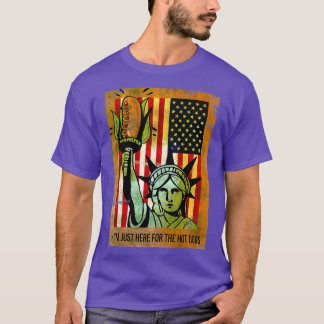 Camiseta Bandeira Americana Engraçada Aqui Para Cães Quente