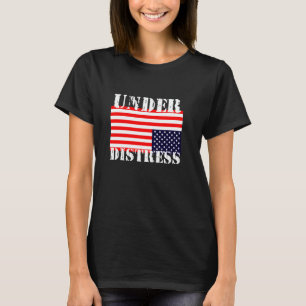 Camiseta Bandeira Americana Enrugada de Cabeça para Baixo S