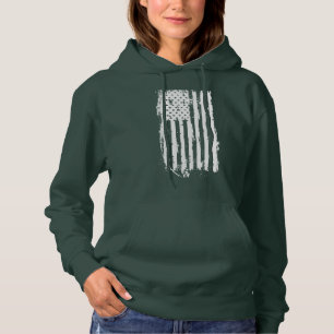 Camiseta Bandeira Americana Envelhecida Branca