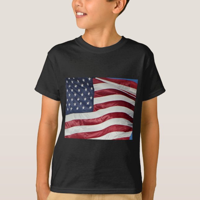 Camiseta Bandeira Americana,Estrela com Faixa vermelha azul (Frente)