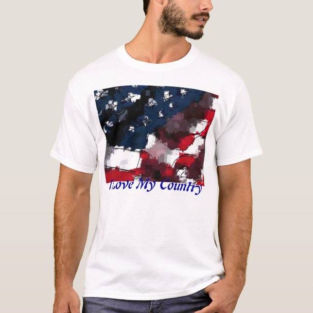 Camiseta Bandeira americana, eu amo meu país (Frente)
