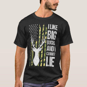 Camiseta Bandeira Americana Eu Gosto De Grandes Bucks E Não