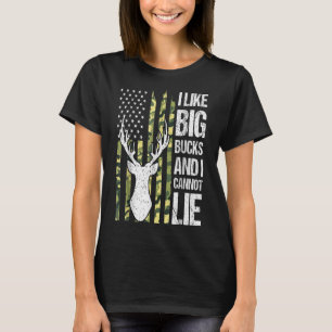 Camiseta Bandeira Americana Eu Gosto De Grandes Bucks E Não
