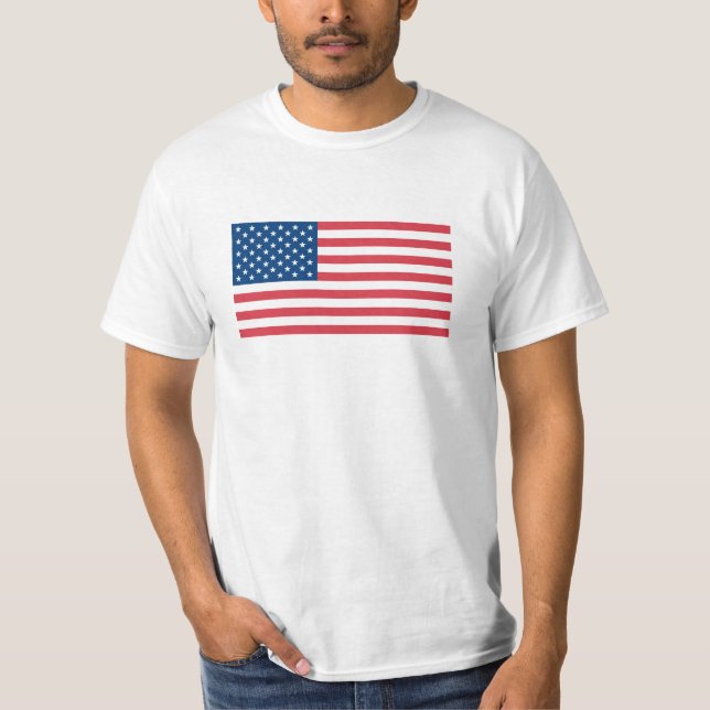 Camiseta Bandeira Americana EUA 4 de julho América Patrióti (Frente)