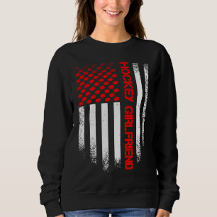 Camiseta Bandeira Americana EUA Vintage Namorada de Hockey